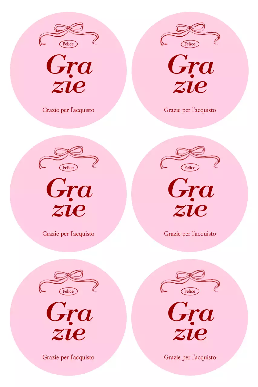 Adesivo rosa semplice di ringraziamento