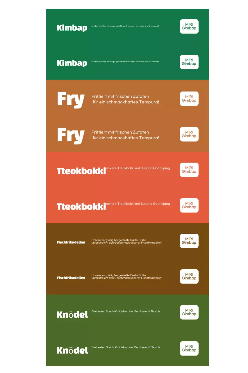 Grüne Vintage-Lebensmittelwerbung