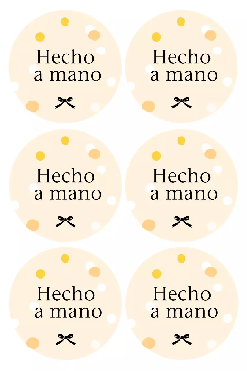 Pegatina sencilla beige hecha a mano