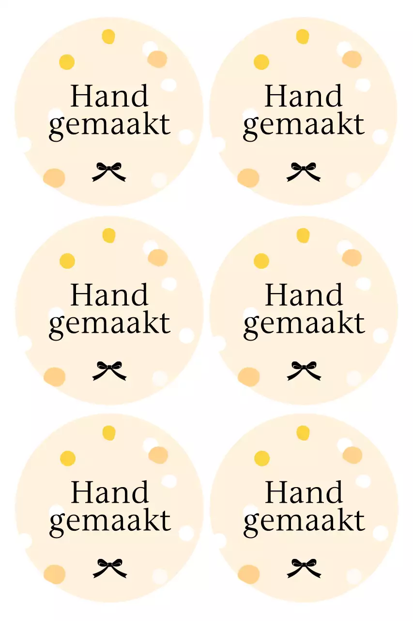 Beige eenvoudige handgemaakte sticker