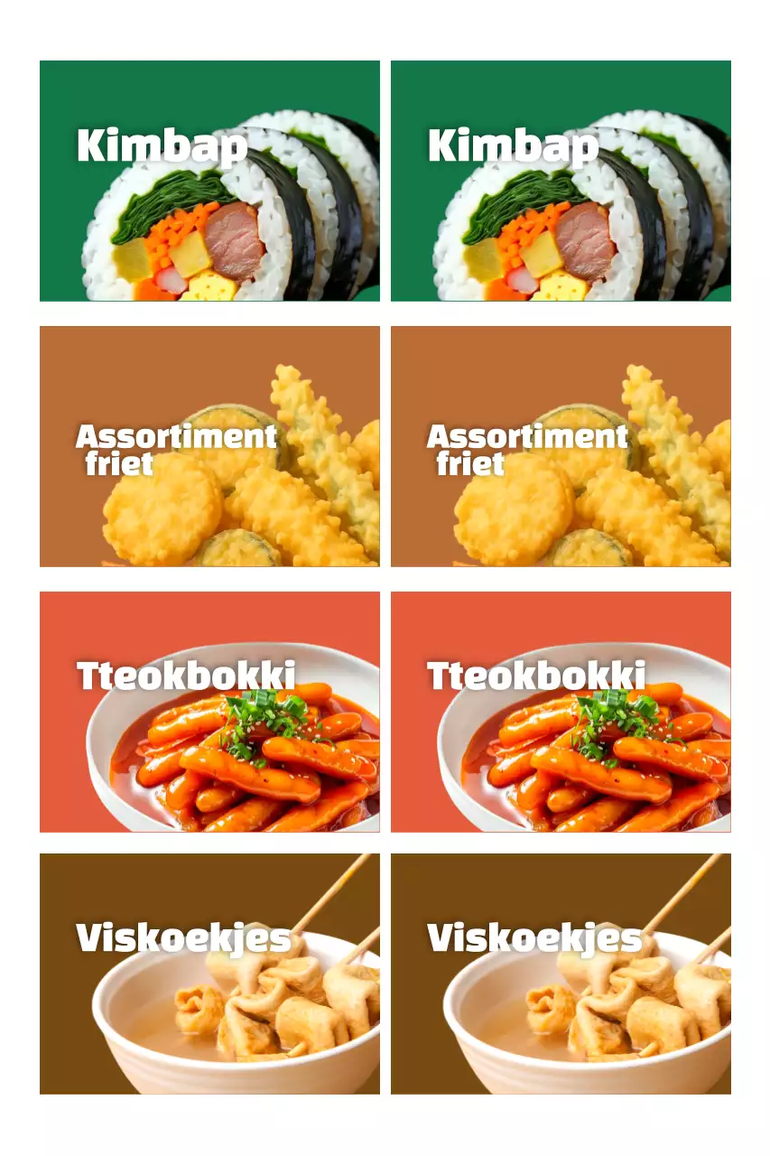 Promotie van een groen, schoon Koreaans voedselmenu