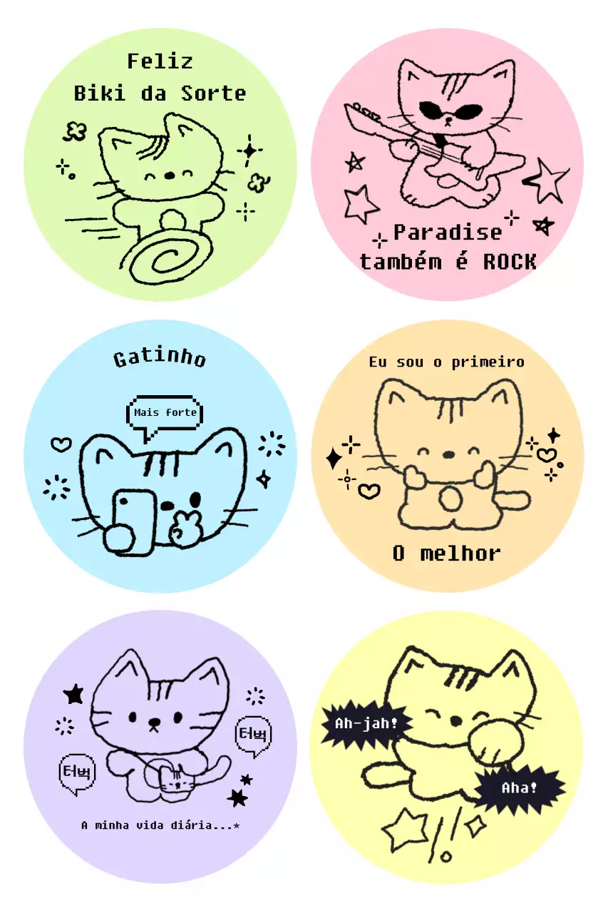Adesivo de gato verde fofo