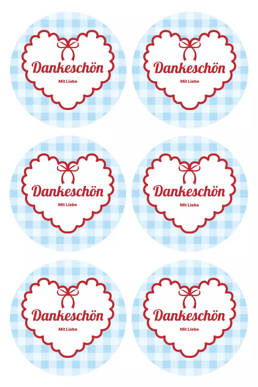 Himmelblaue süße Dankeschön-Aufkleber