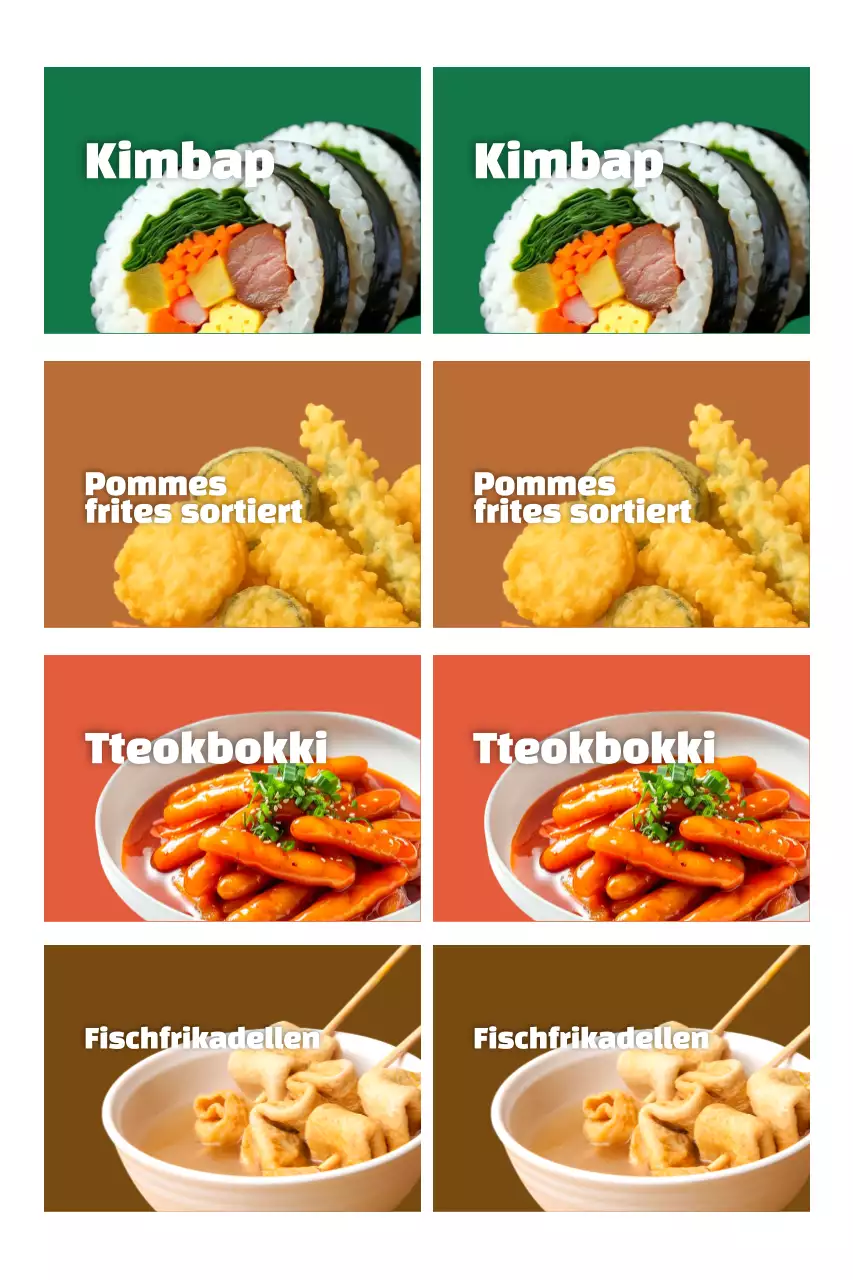 Werbung für ein umweltfreundliches, sauberes koreanisches Menü