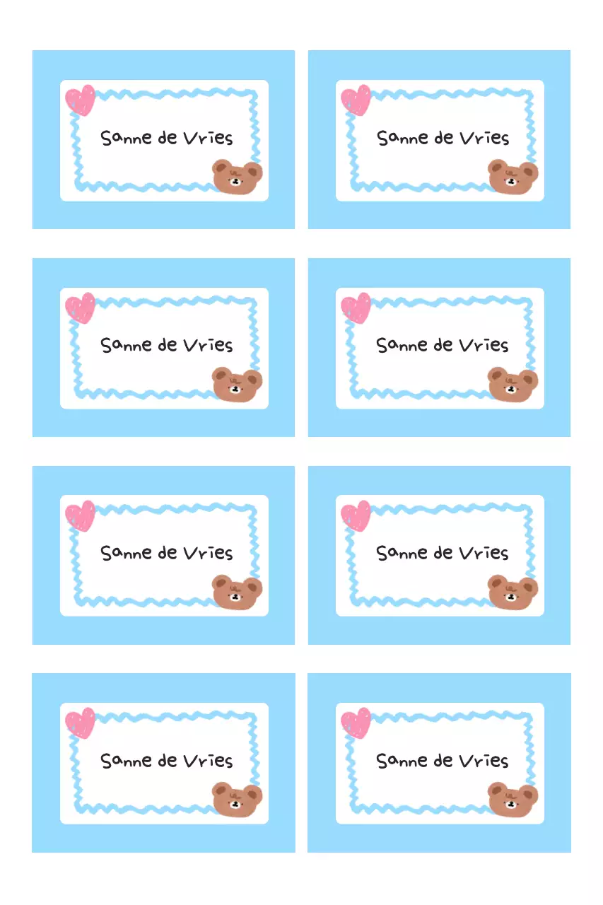 Hemelsblauwe schattige stickers voor op kantoor