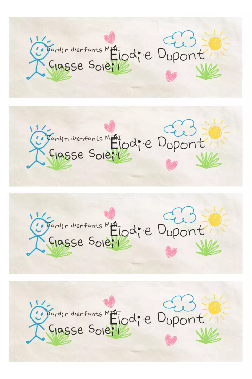 Papeterie de maternelle beige et mignonne