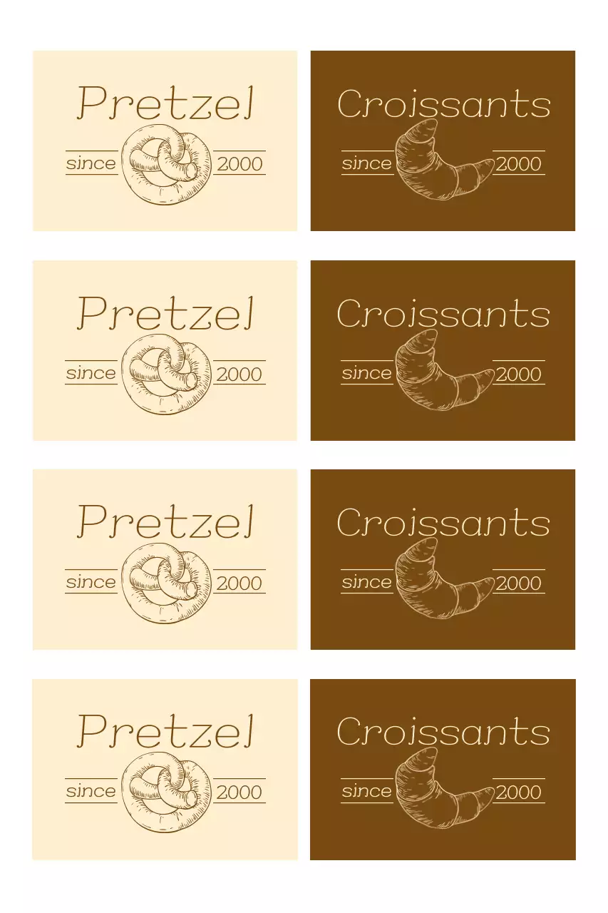 Logo tiệm bánh cổ điển màu be