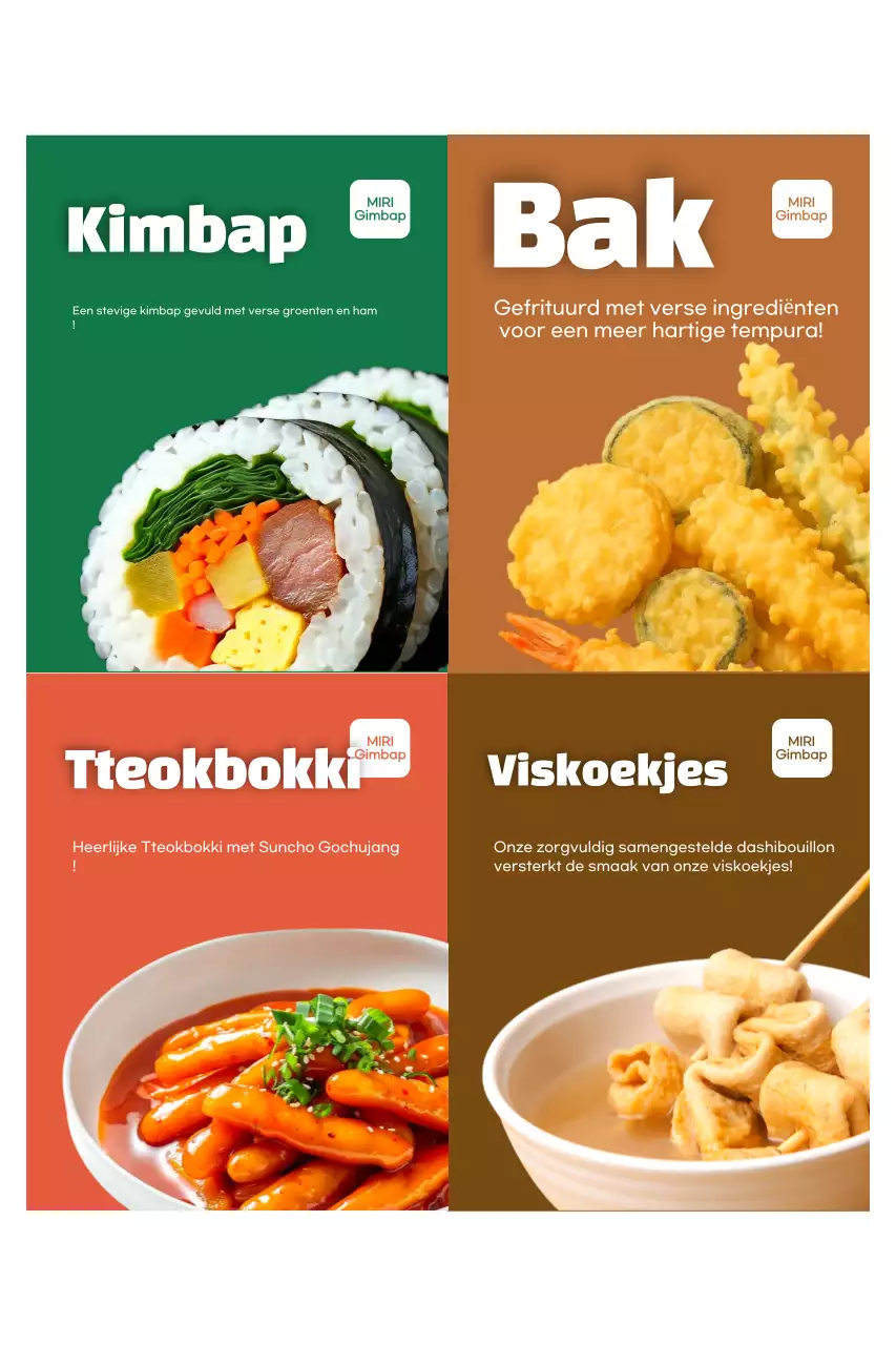 Groene, schone Koreaanse voedseladvertentie