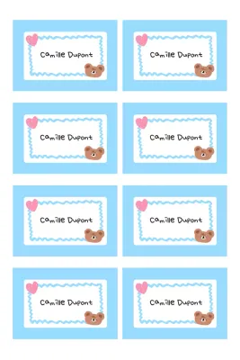 Autocollants de papeterie mignons bleu ciel