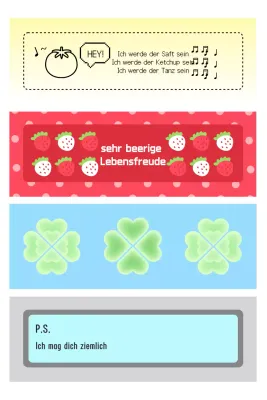 Lila und süße Briefpapieraufkleber