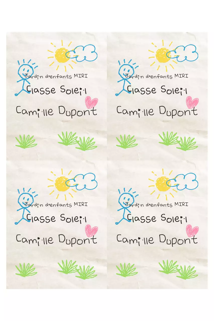 Papeterie de maternelle beige et mignonne