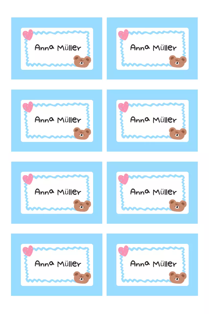 Himmelblaue süße Briefpapieraufkleber