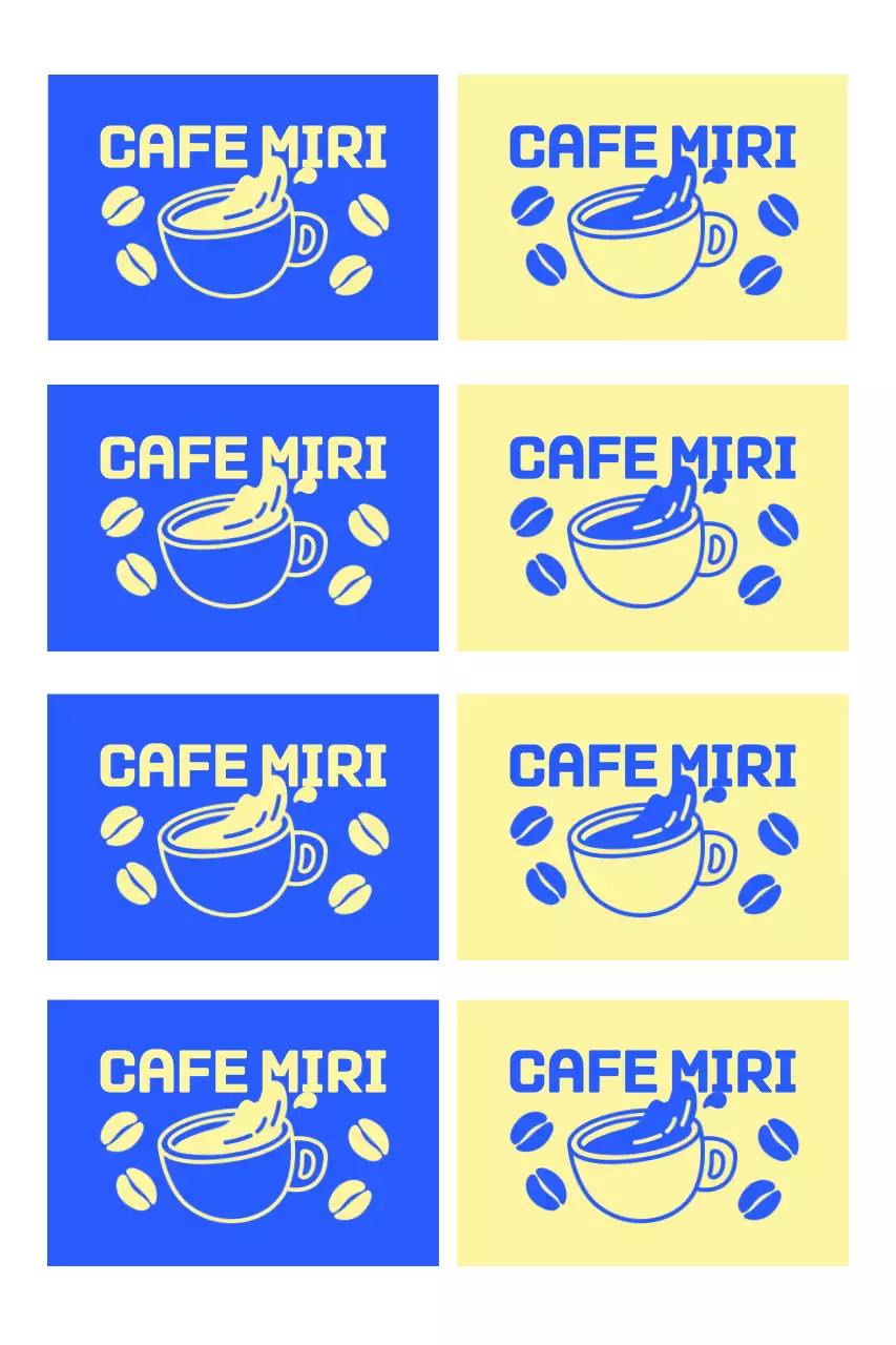 Logo quán cà phê hiện đại màu vàng