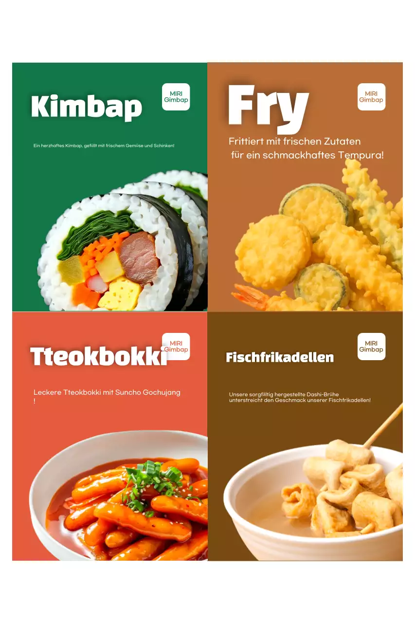 Werbung für umweltfreundliches koreanisches Essen