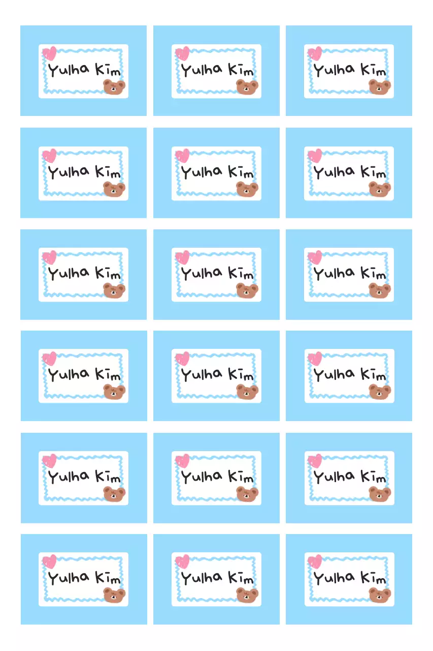 Hemelsblauwe schattige karakterstickers