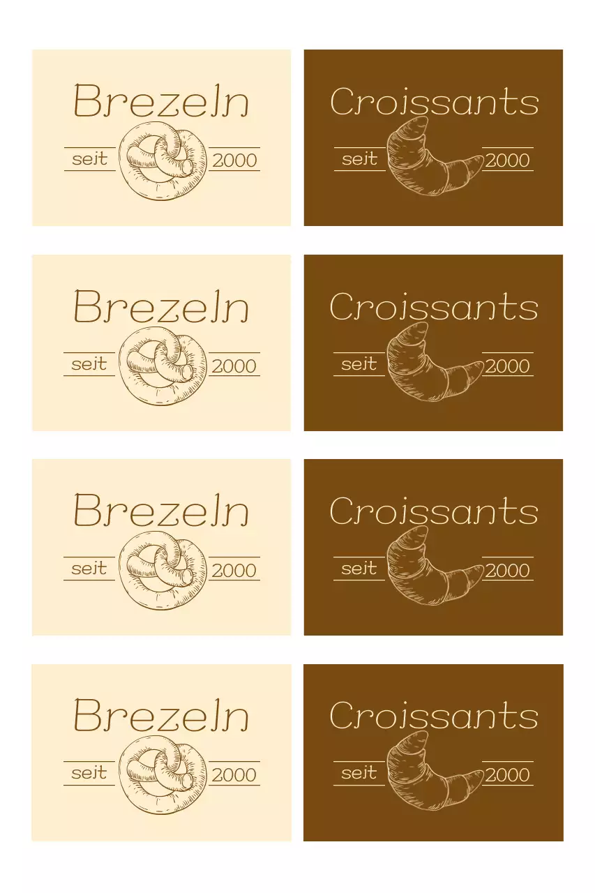 Beiges Vintage-Bäckerei-Logo