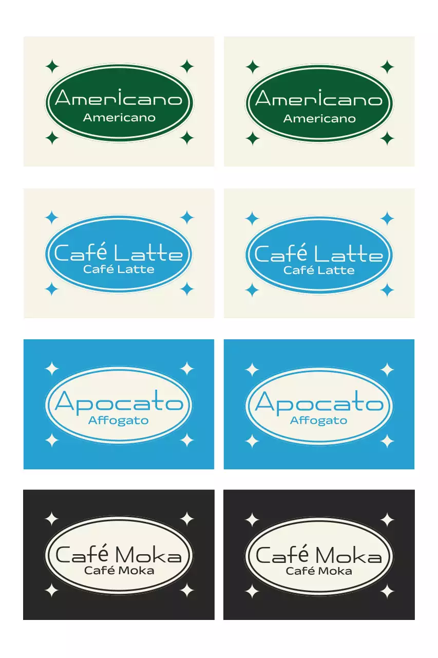 Autocollant café vintage vert