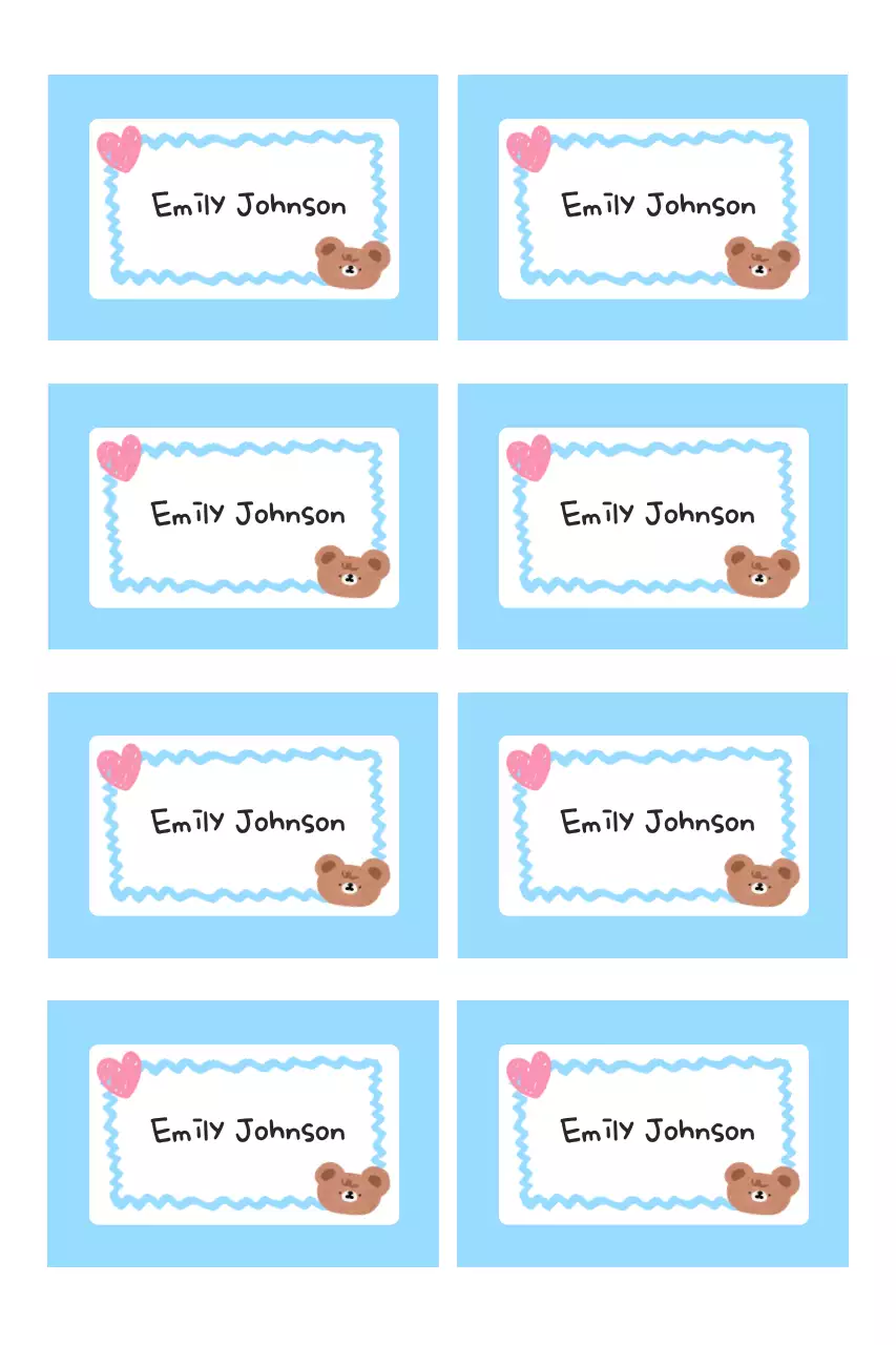 Nhãn dán văn phòng phẩm dễ thương màu xanh da trời