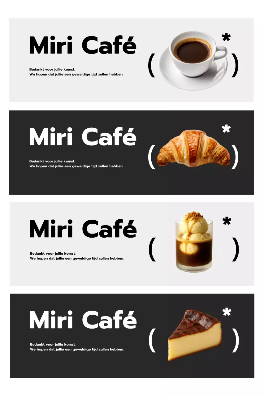 Zwarte moderne cafépromotie