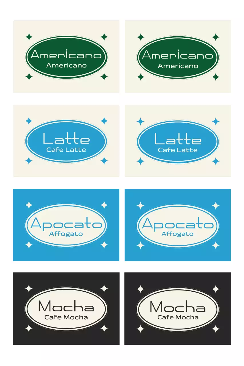 Nhãn dán cà phê cổ điển màu xanh lá cây