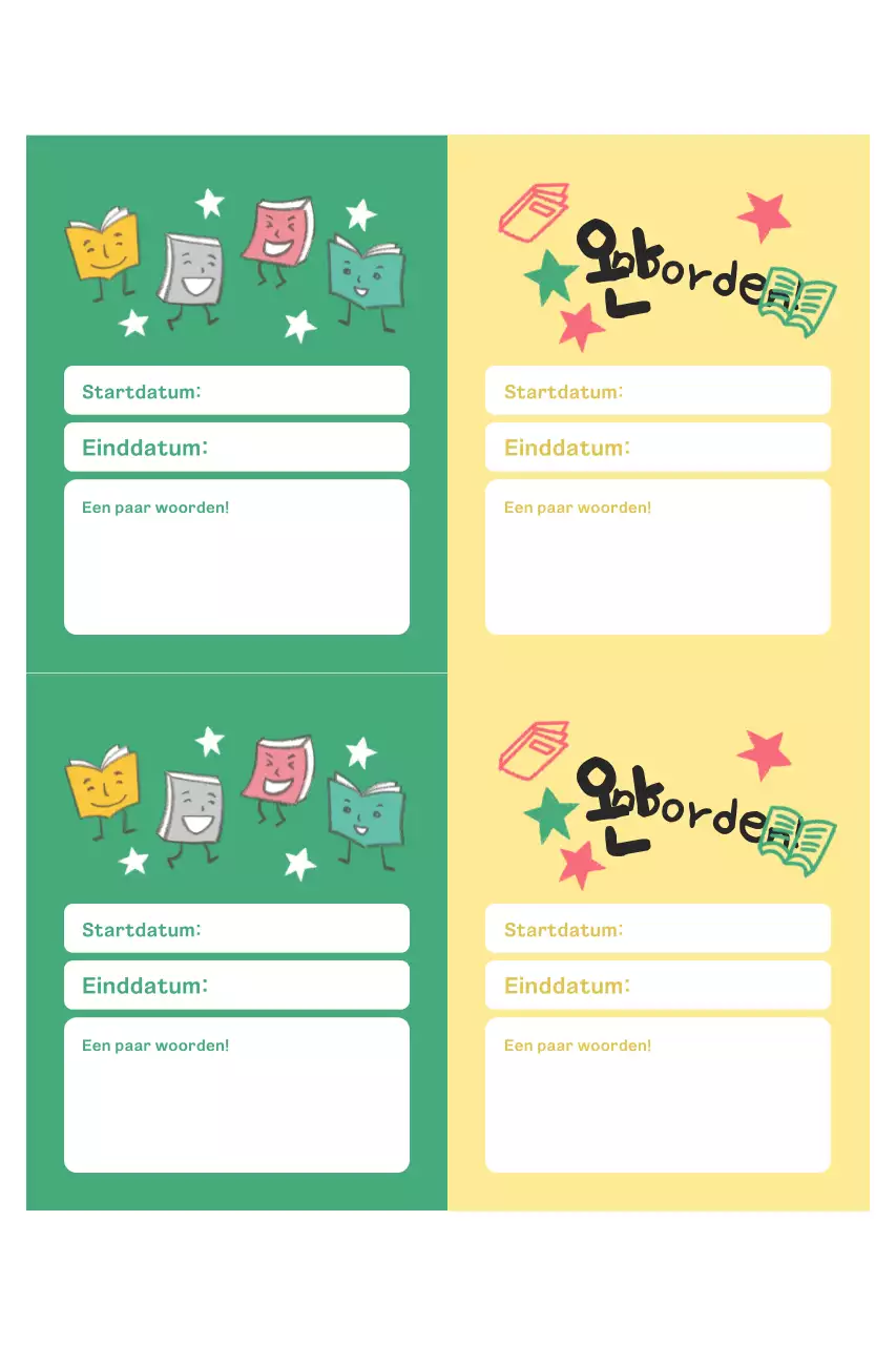 Groen schattig leesmemoblok