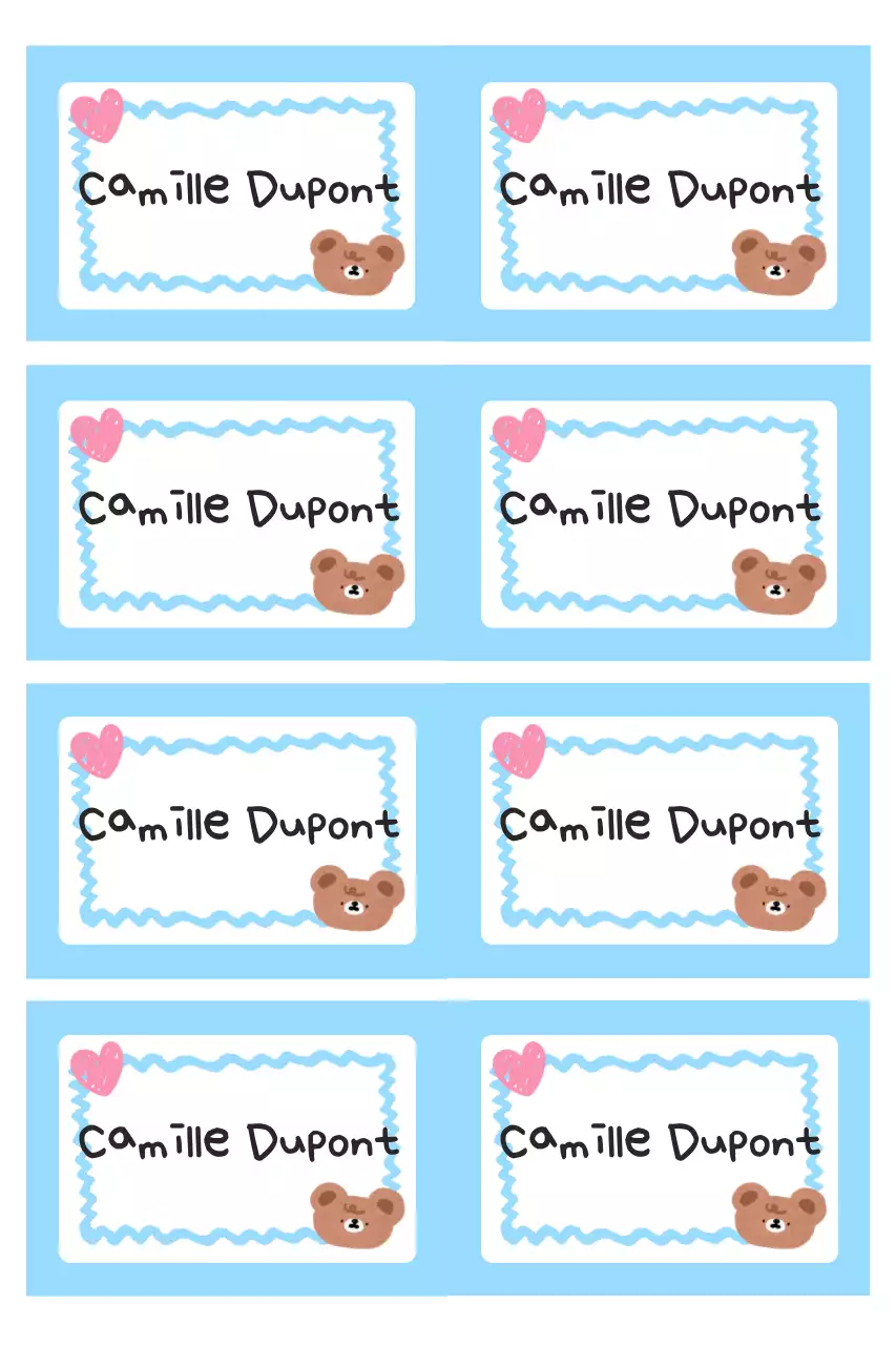 Papeterie mignonne bleu ciel