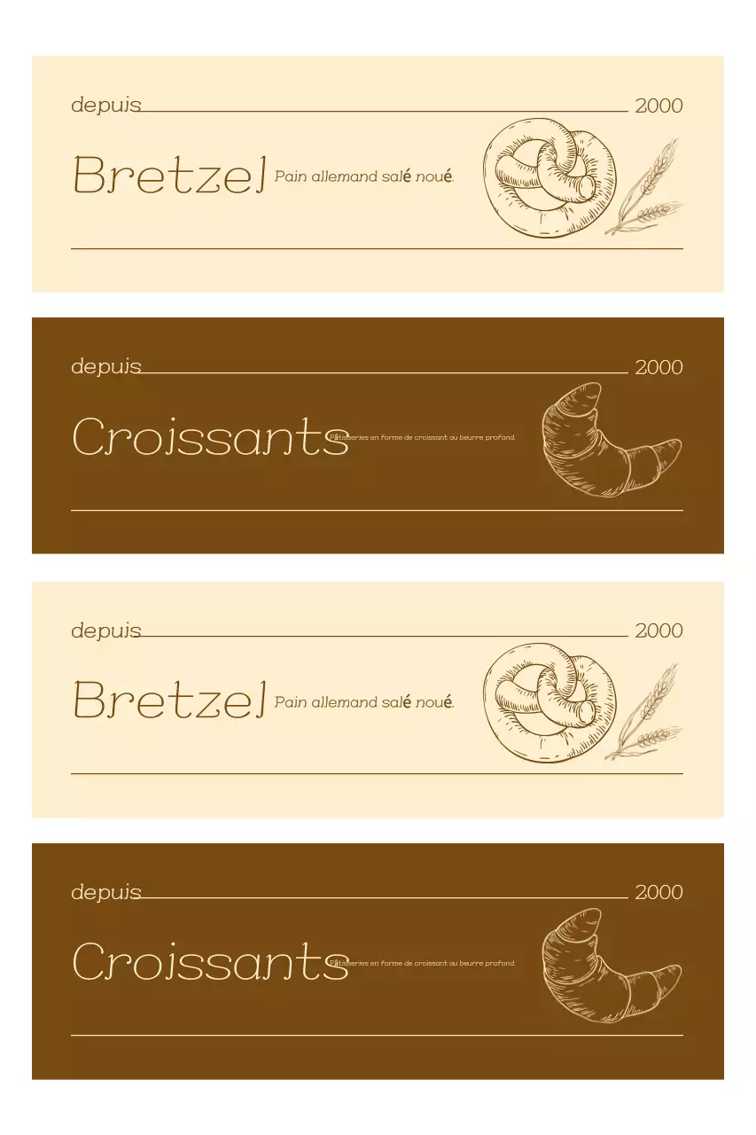 Étiquette de boulangerie vintage beige