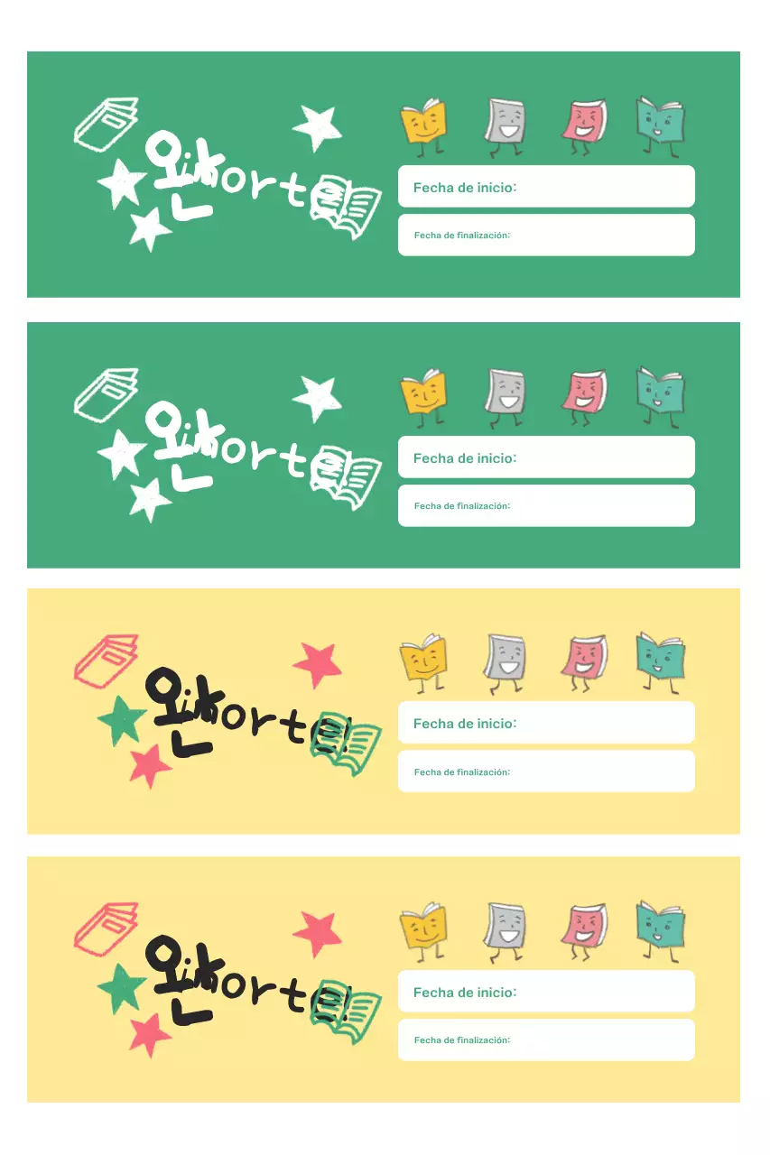 Pegatinas verdes de aprendizaje