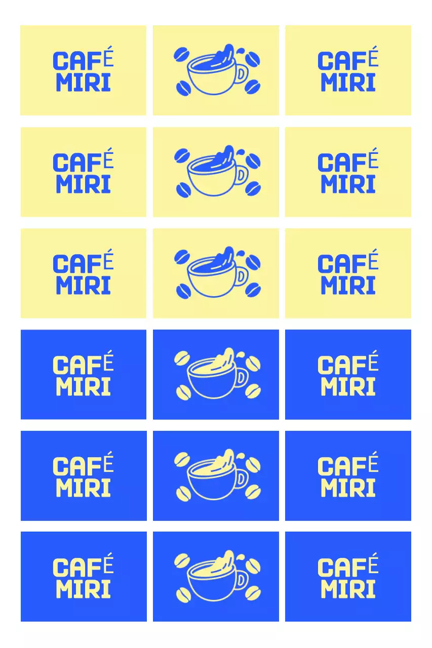 Logotipo de cafetería simple amarillo
