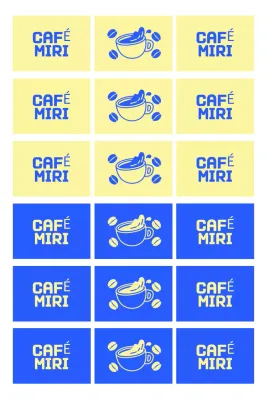 Logotipo de cafetería simple amarillo