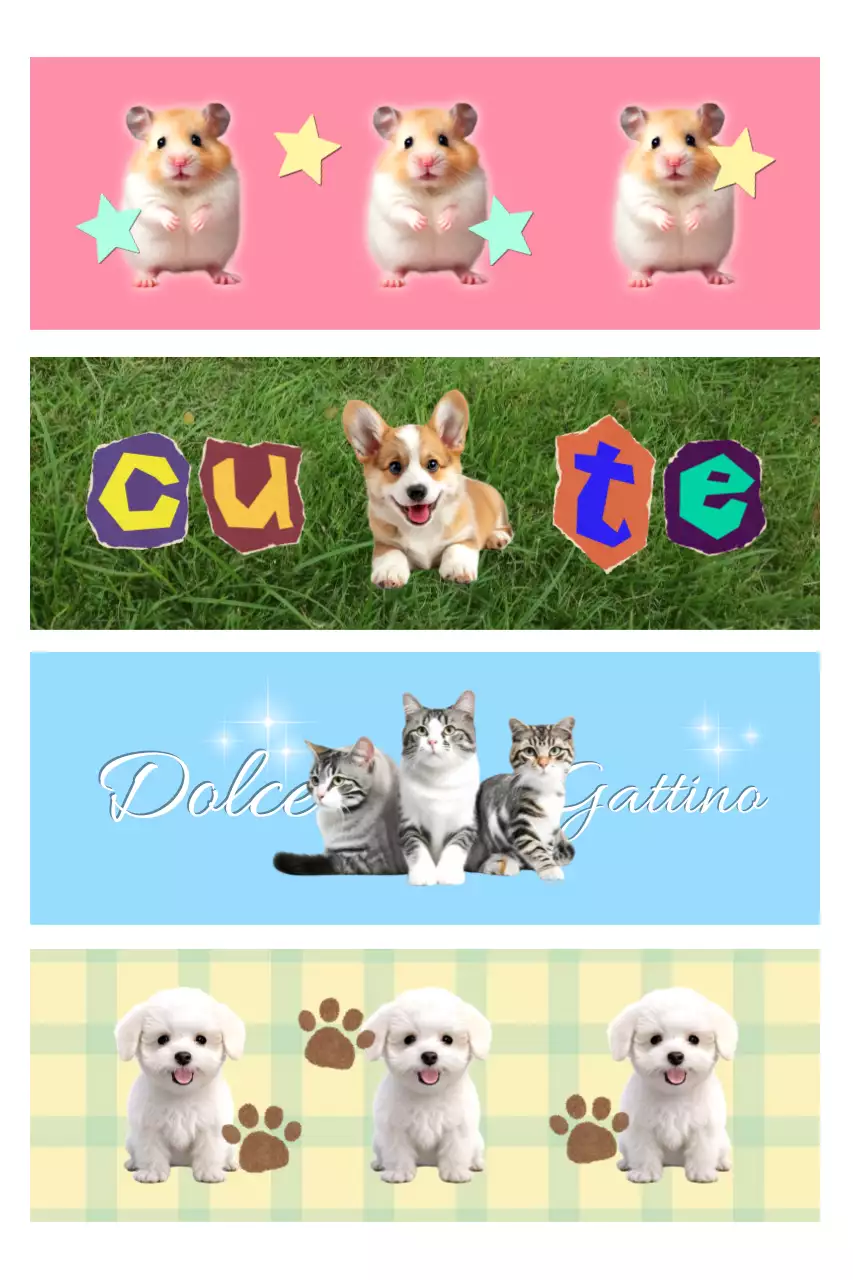 Adesivi rosa con simpatici animali