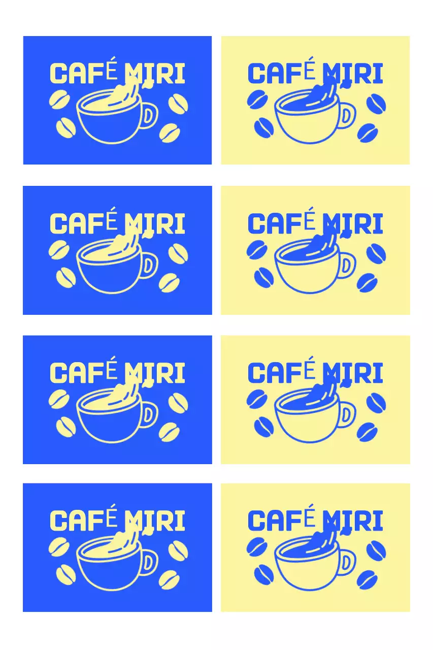 Logotipo de cafetería moderna amarilla