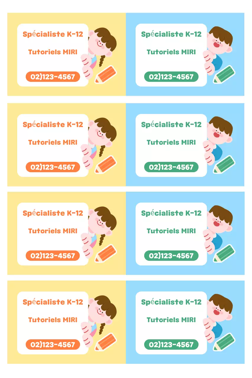 Publicité éducative mignonne et jaune