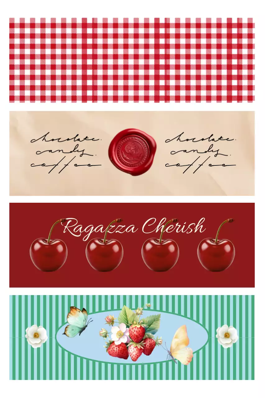 Disegno con motivo vintage rosso