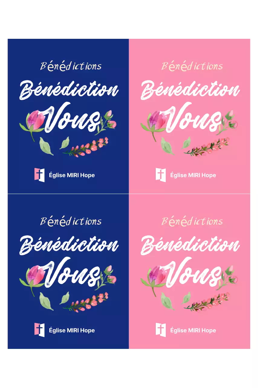 Message de bénédiction moderne rose pour l'événement