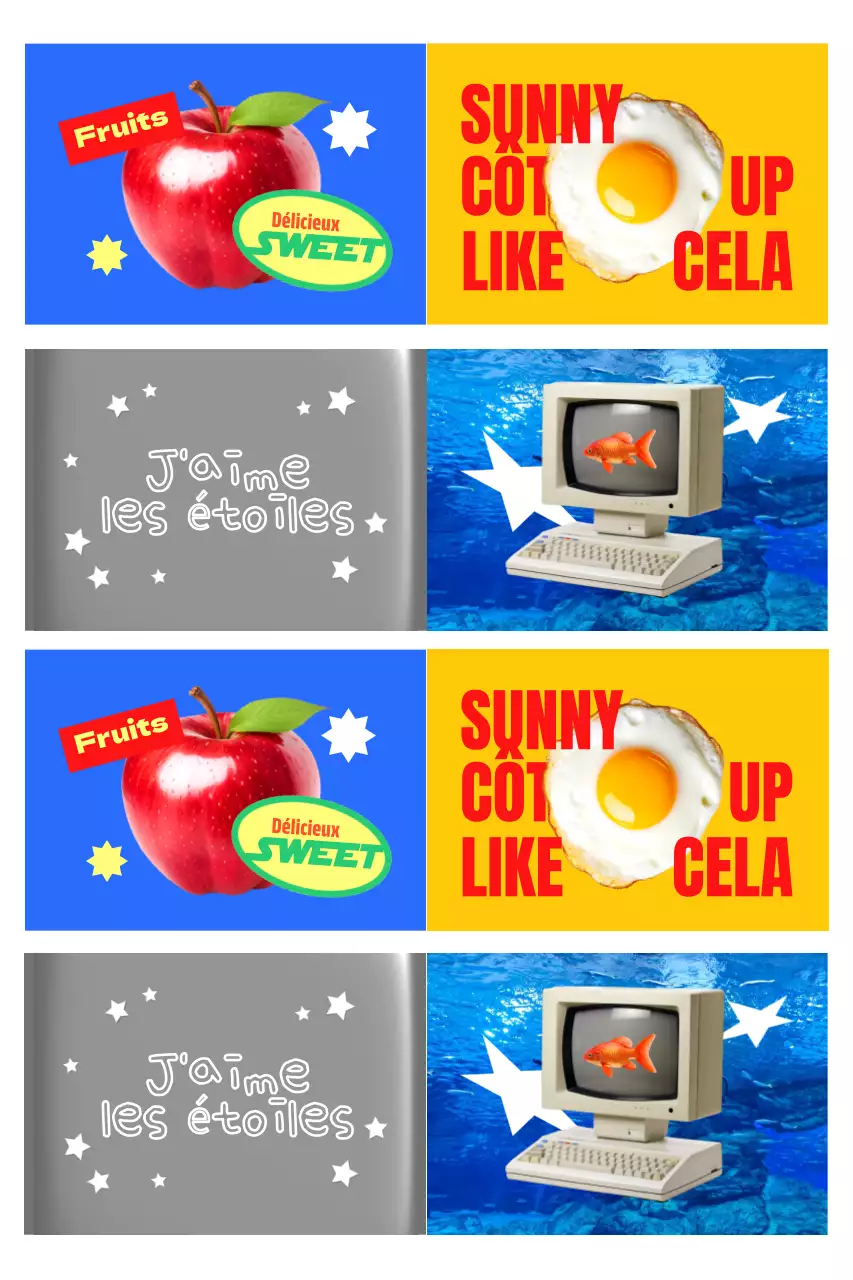 Publicité graphique Pop Art bleu