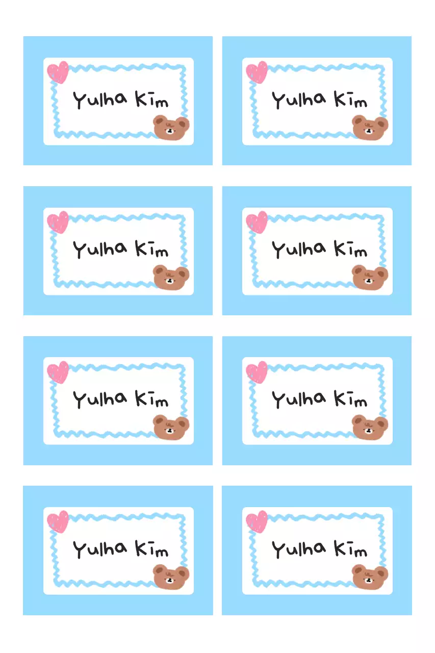 Bonitas pegatinas de papelería de color azul cielo