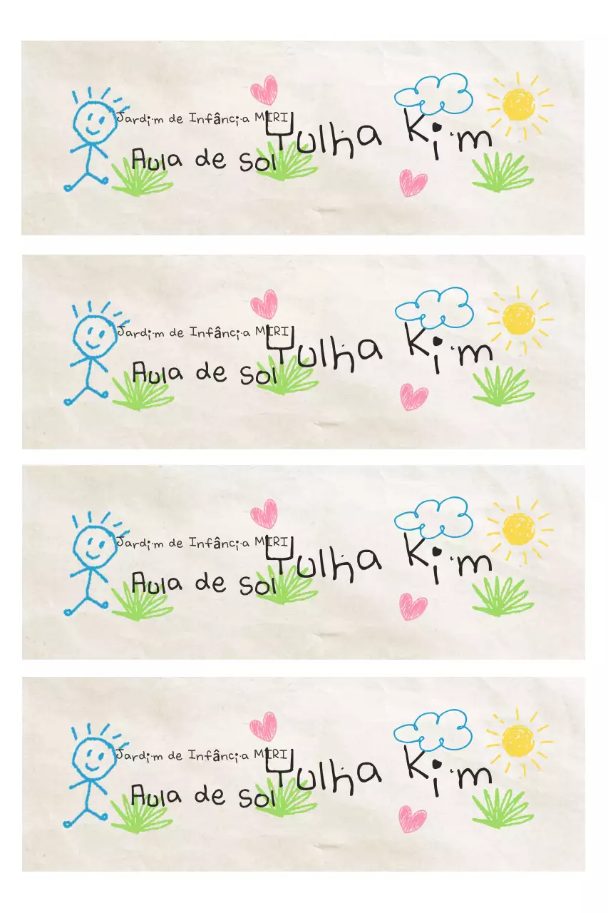Papelaria bege fofa para jardim de infância