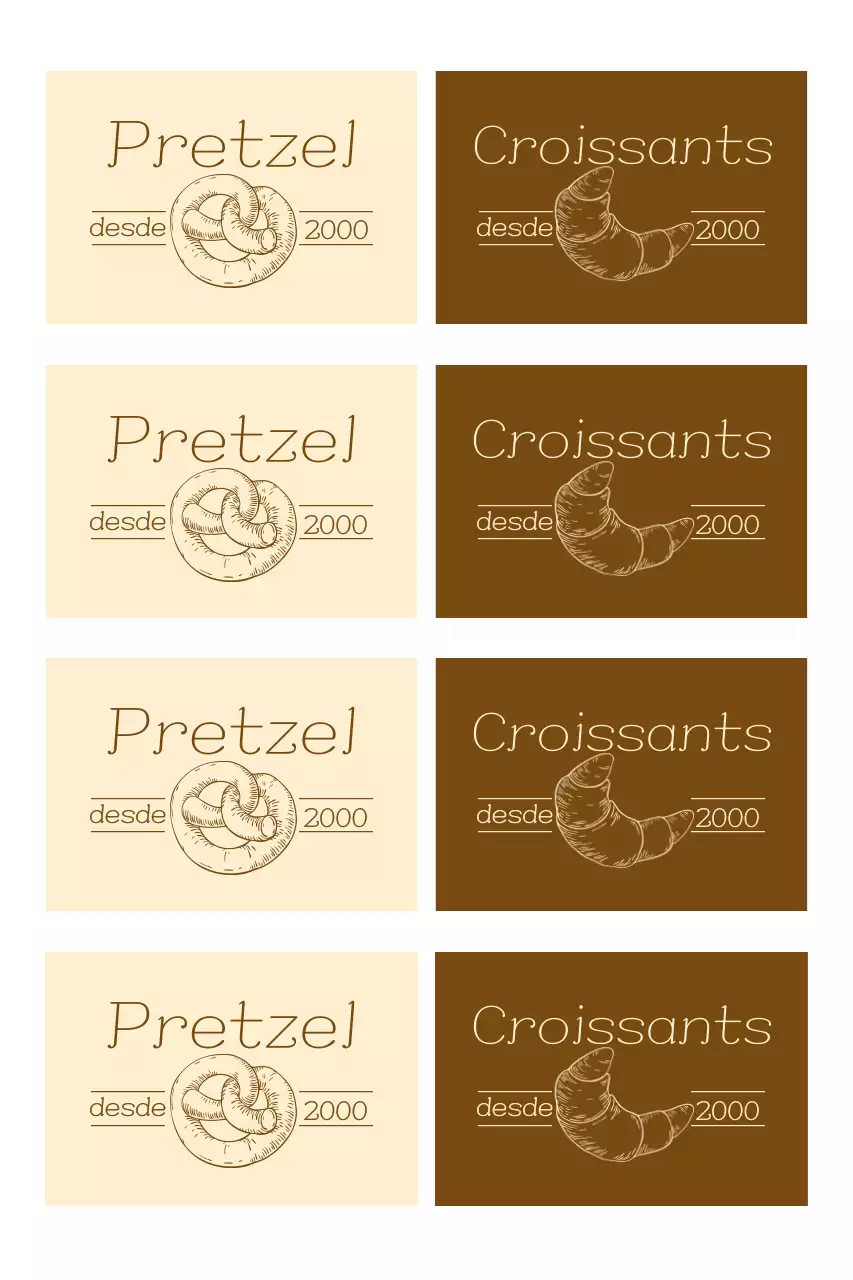 Logotipo de panadería vintage beige