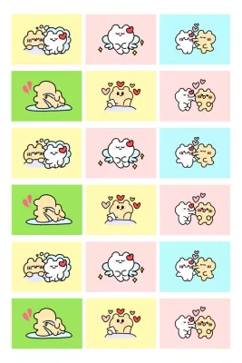 Pegatinas de personajes verdes lindos