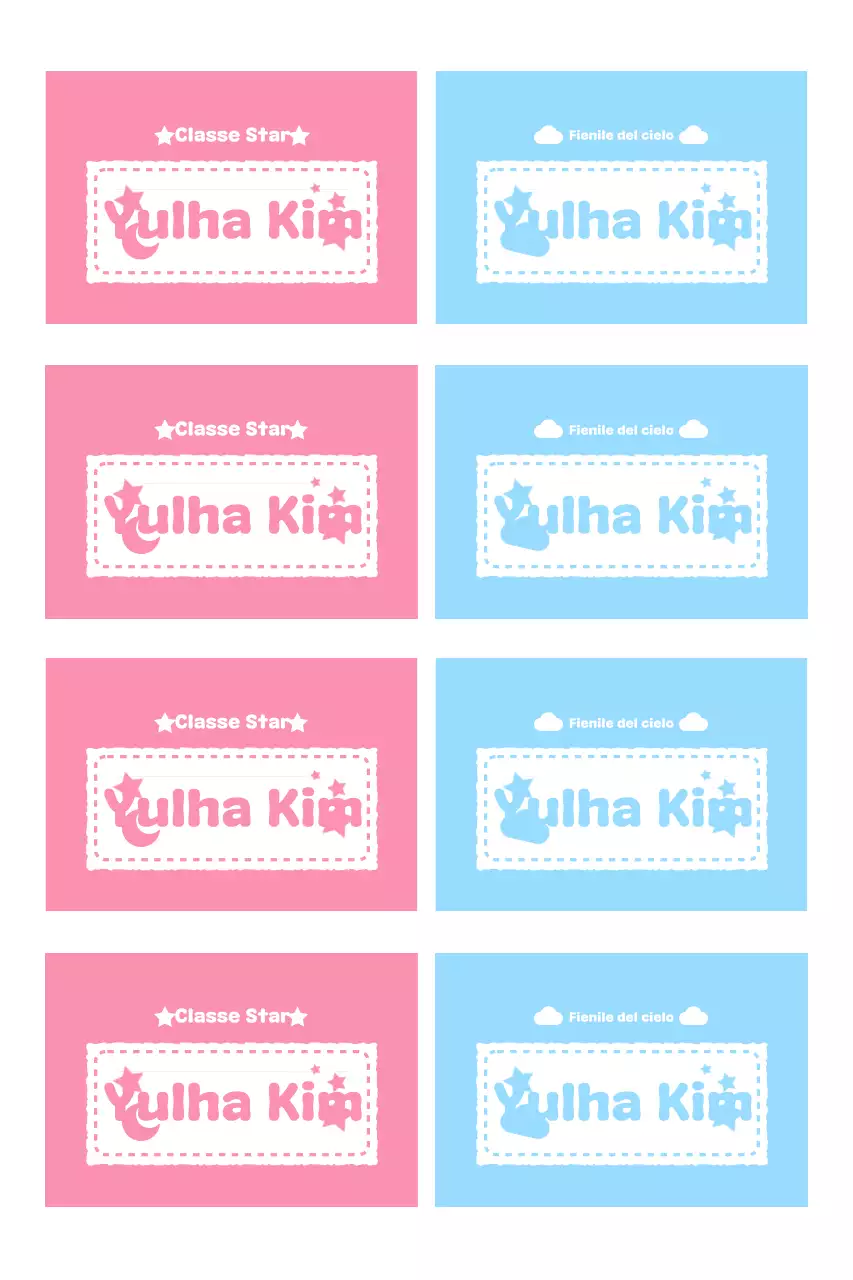 Etichette con il nome carine e rosa