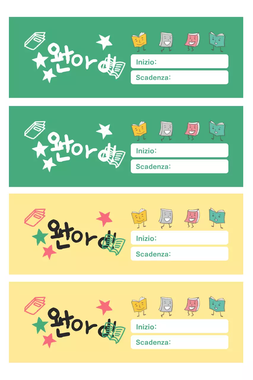 Adesivi verdi carini per l'apprendimento