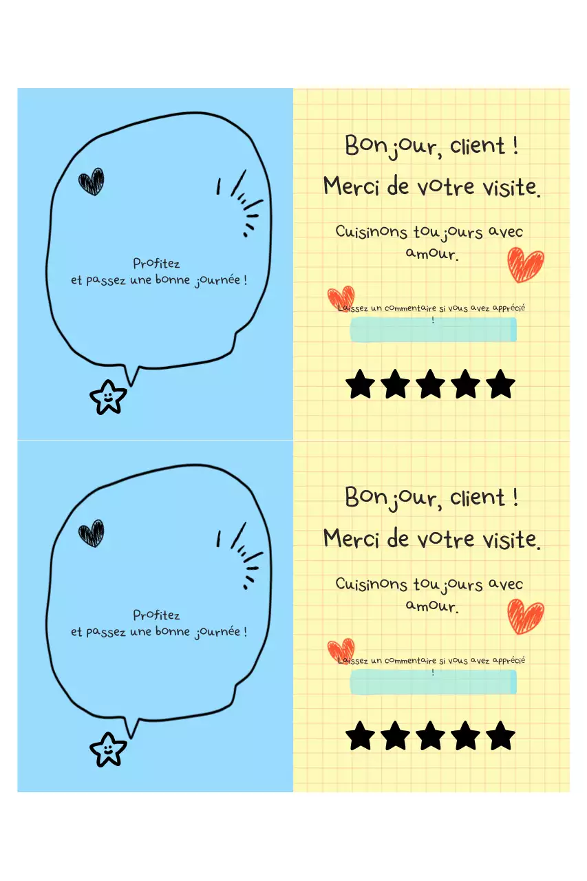 Mémo de service mignon bleu ciel