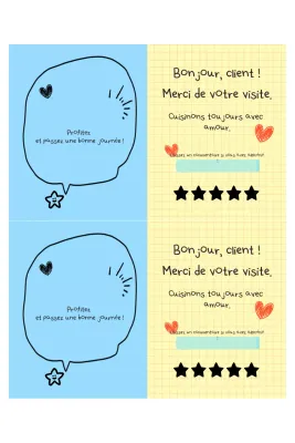 Mémo de service mignon bleu ciel