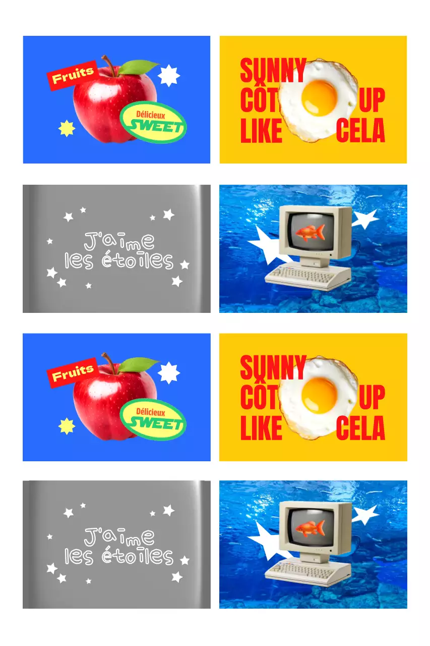 Promotion d'illustrations Pop Art bleues