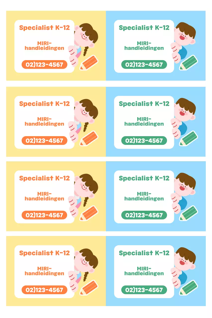 Gele schattige educatieve advertentie