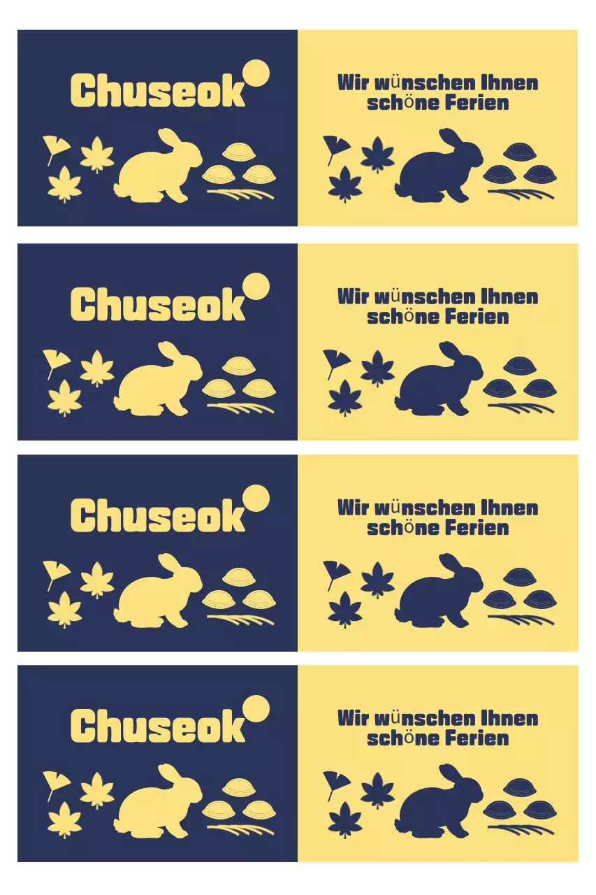 Blaue traditionelle Chuseok-Grüße