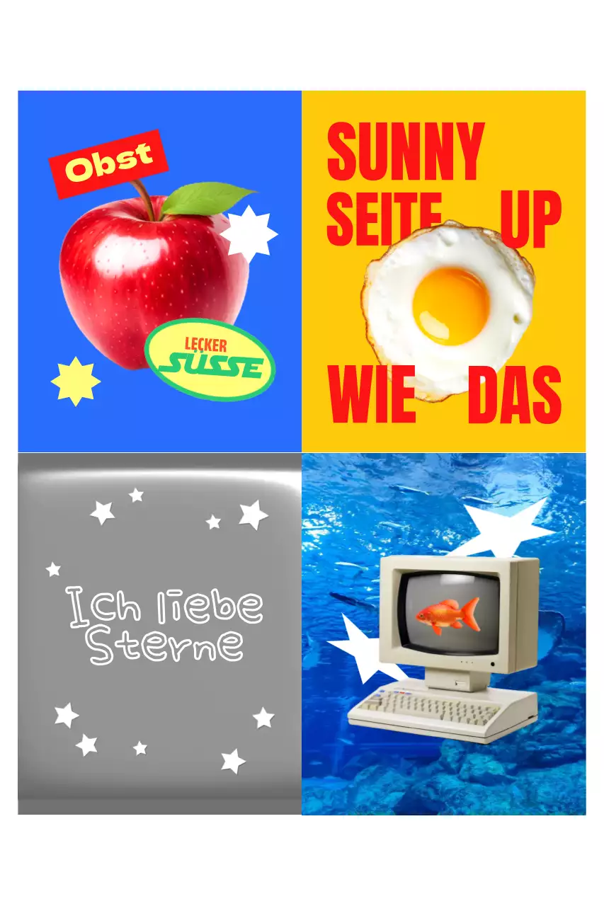 Blaues Pop-Art-Poster