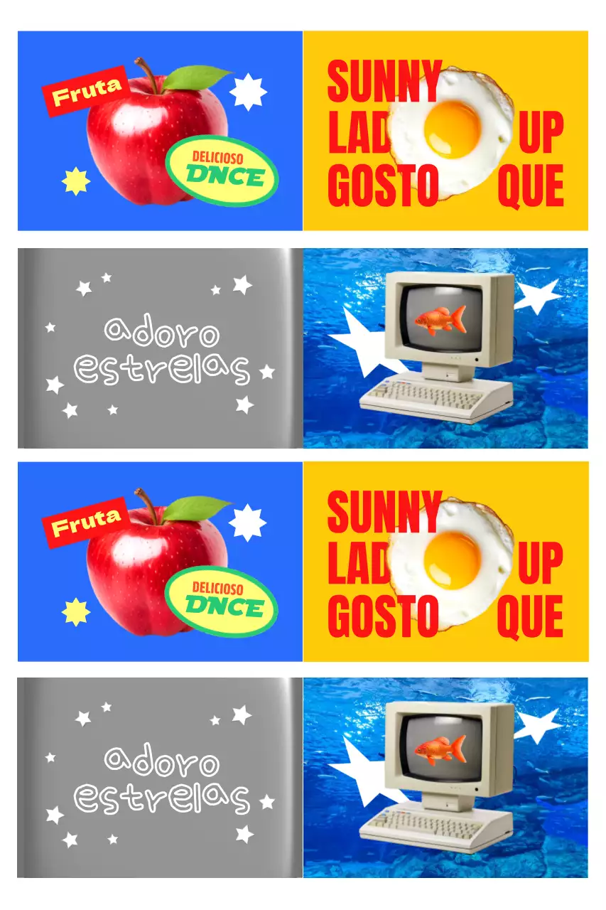 Anúncio de design gráfico de arte pop azul