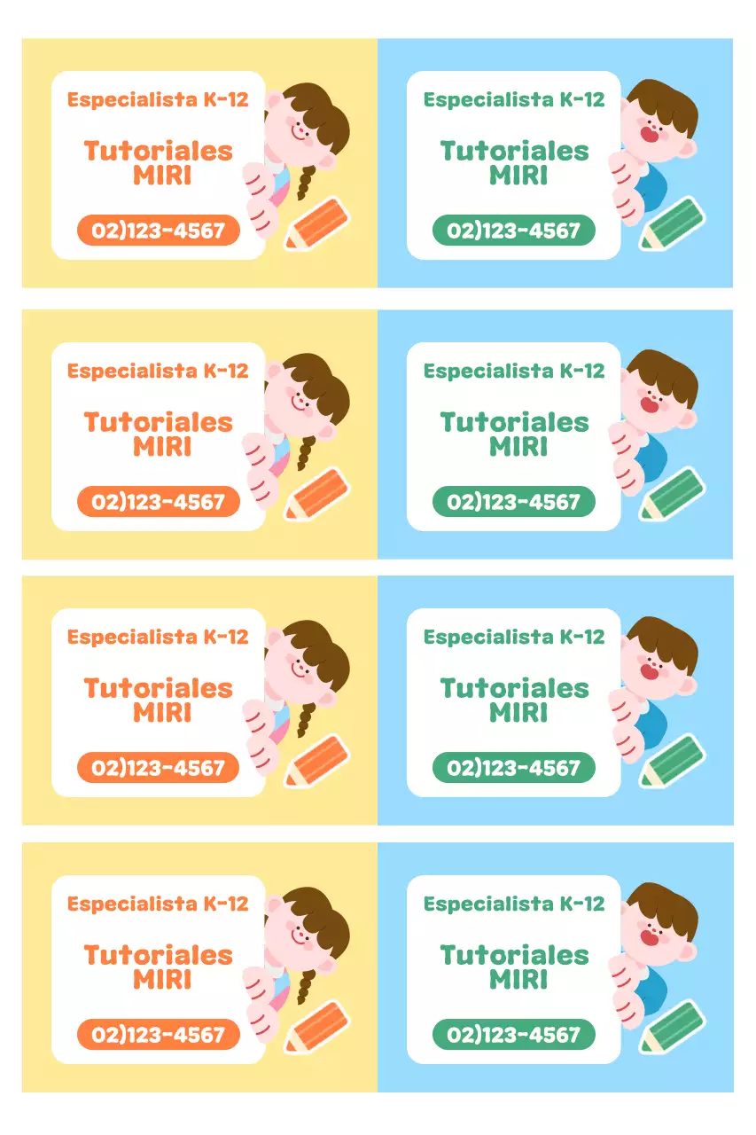 Lindo anuncio educativo amarillo